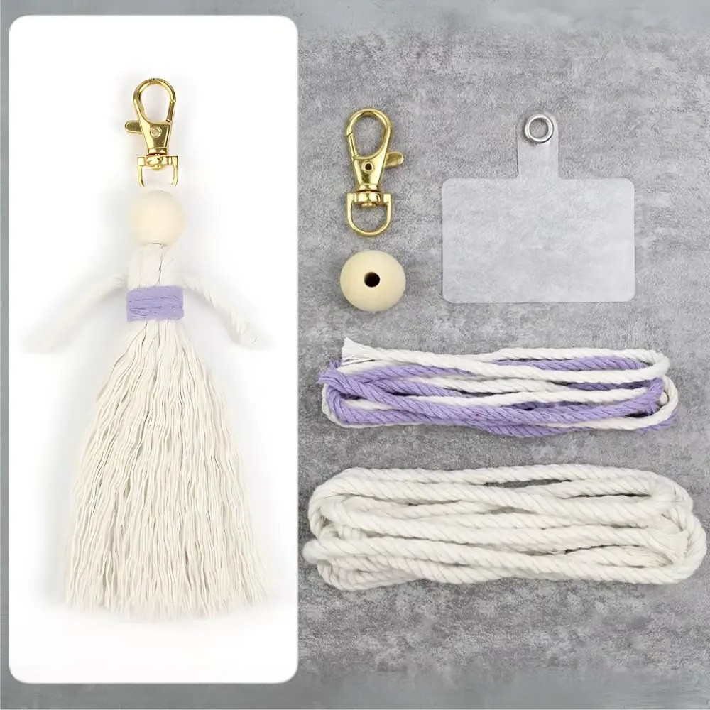 Набор макраме для рукоделия и плетения брелока 