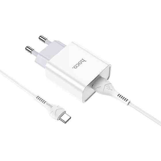 Мережевий зарядний пристрій з кабелем HOCO C81A Asombroso single port charger set(Type-C) White Одеса