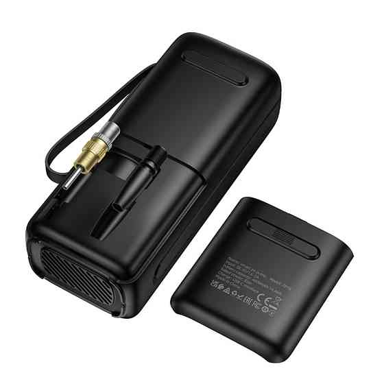 Автомобільний насос HOCO ZP18 Enlighten portable smart air pump Black Одеса