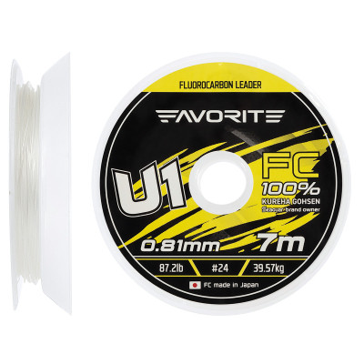 Флюорокарбон Favorite U1 FC 7m 24/0.81mm 87.2lb/39.57kg (1693.11.95) Винница - изображение 1