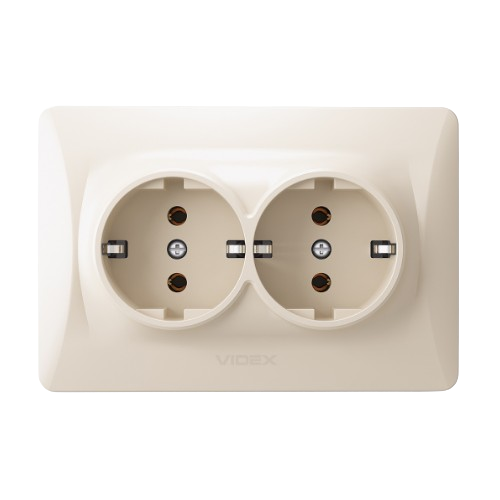 BINERA крем Розетка внутрішня 2-а із заземленням Videx Житомир - изображение 1