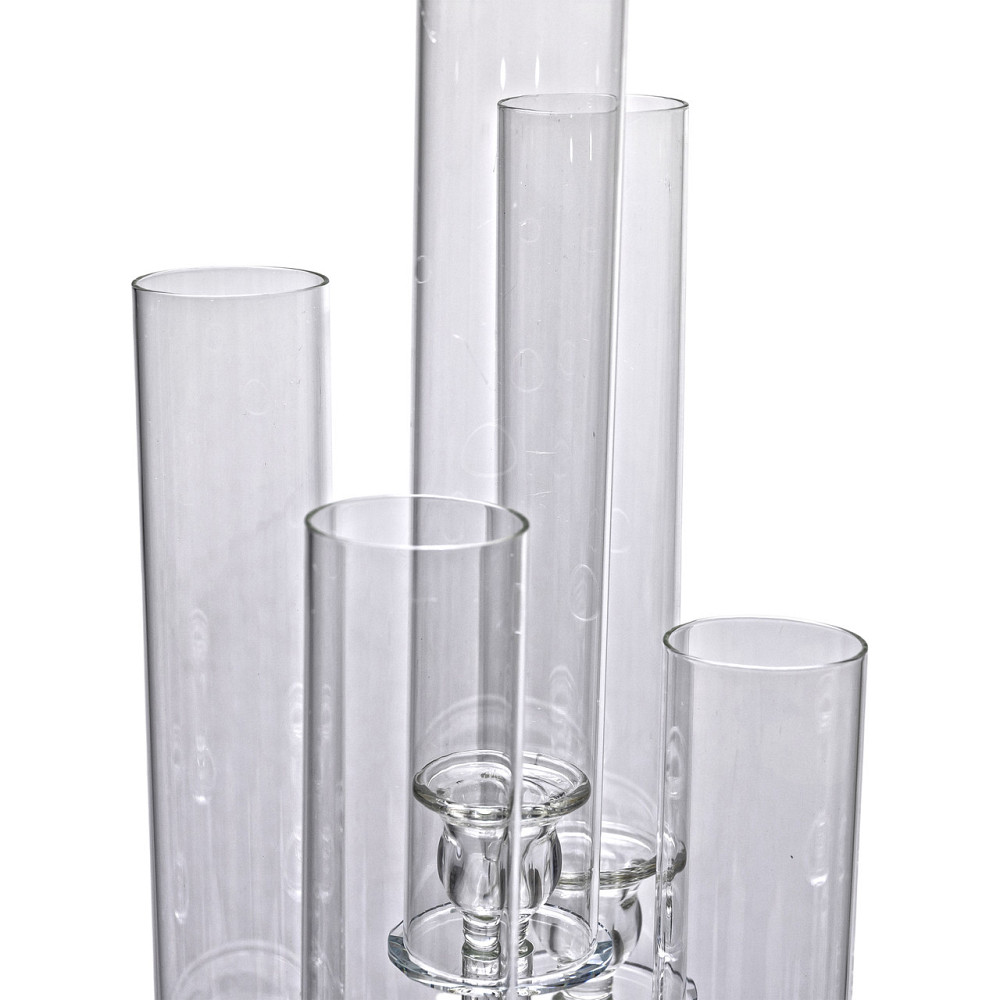 Yiwu Підсвічник скляний на 5 свічок 20×72.5 см підсвічник декоративний прозорий на ніжці HP-4-6 Коломия - фото 5