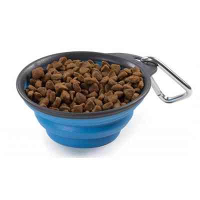 Посуд для собак Dexas Дорожня складна миска Тревел Кап з карабіном мала 240 мл (блакитна) (0084297309145) Вінниця