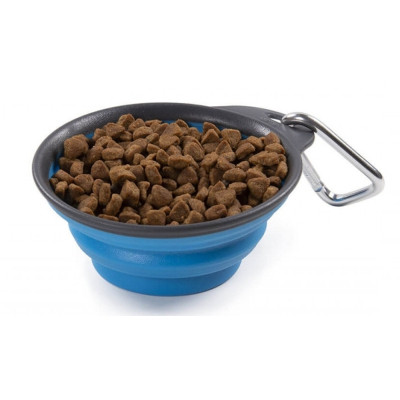 Посуд для собак Dexas Дорожня складна миска Тревел Кап з карабіном мала 240 мл (блакитна) (0084297309145) Вінниця - фото 1