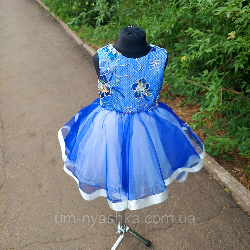 Нарядное платье на 1 годик синее "Узор" Кривой Рог - изображение 2