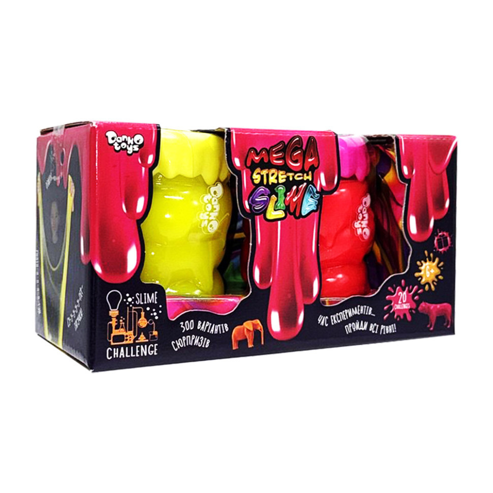 В'язка маса "Mega Stretch Slime" SLM-11-01U(Yellow-Pink), 2 банки Вінниця - фото 1