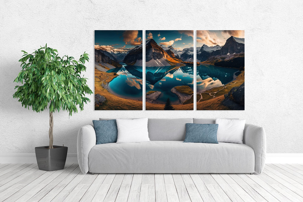 Модульная картина в гостиную / спальню  Природа в горах   ART-137_3A 70х130 см Киев - изображение 2