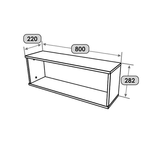 Полиця навісна Еверест ПЛН-2 Лайт Дуб Крафт білий (DTM-071080) Львів