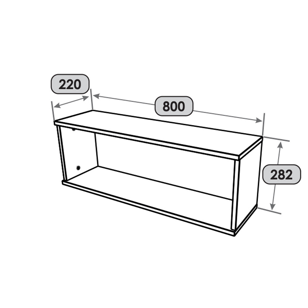 Полиця навісна Еверест ПЛН-2 Лайт Дуб Крафт білий (DTM-071080) Львів - фото 5