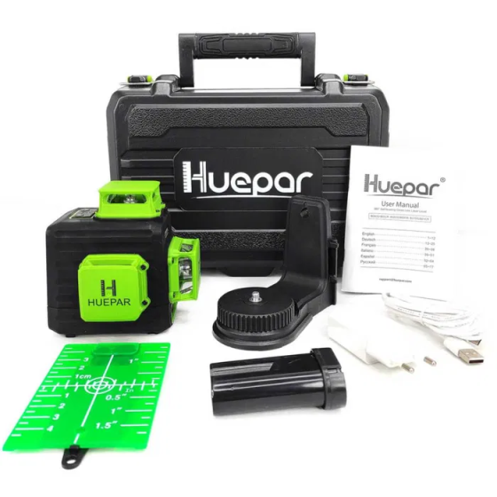 Лазерний рівень нівелір Huepar B03CG Ultimate 2025 3D 360 Osram Київ