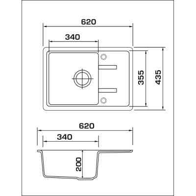 Мойка кухонная GRANADO PALMA black shine (gr2001) Винница