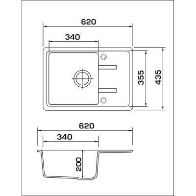 Мойка кухонная GRANADO PALMA black shine (gr2001) Винница - изображение 6