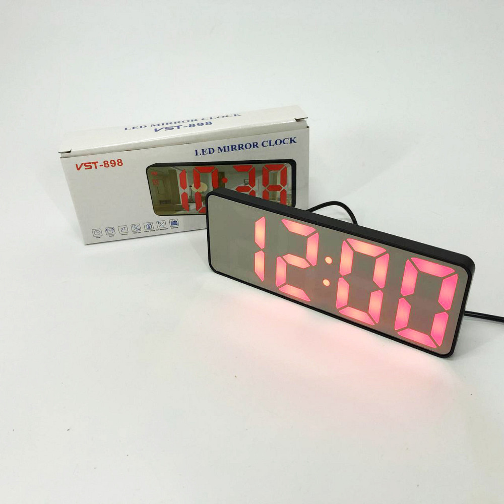 Электронные часы с функцией подсветки VST-898-1, Настольные часы led OL-857 на батарейках Киев - изображение 1