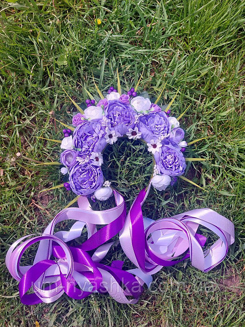 Віночок ободок з квітами "Сценічний зі стрічками" Кривий Ріг - фото 3