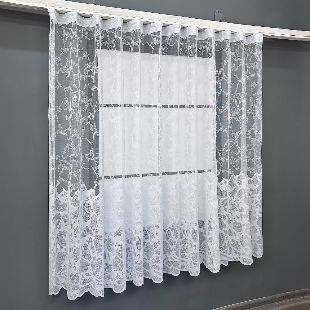 Тюль жаккард VR-Textil № 1523т Арка на кухню цвет белый 350х160 см (53-0127) Киев - изображение 1