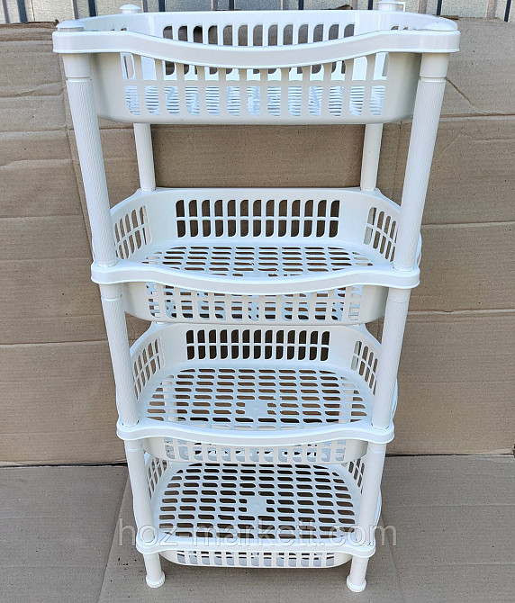 Пластиковая полочка на 4 яруса белая Харьков - изображение 9