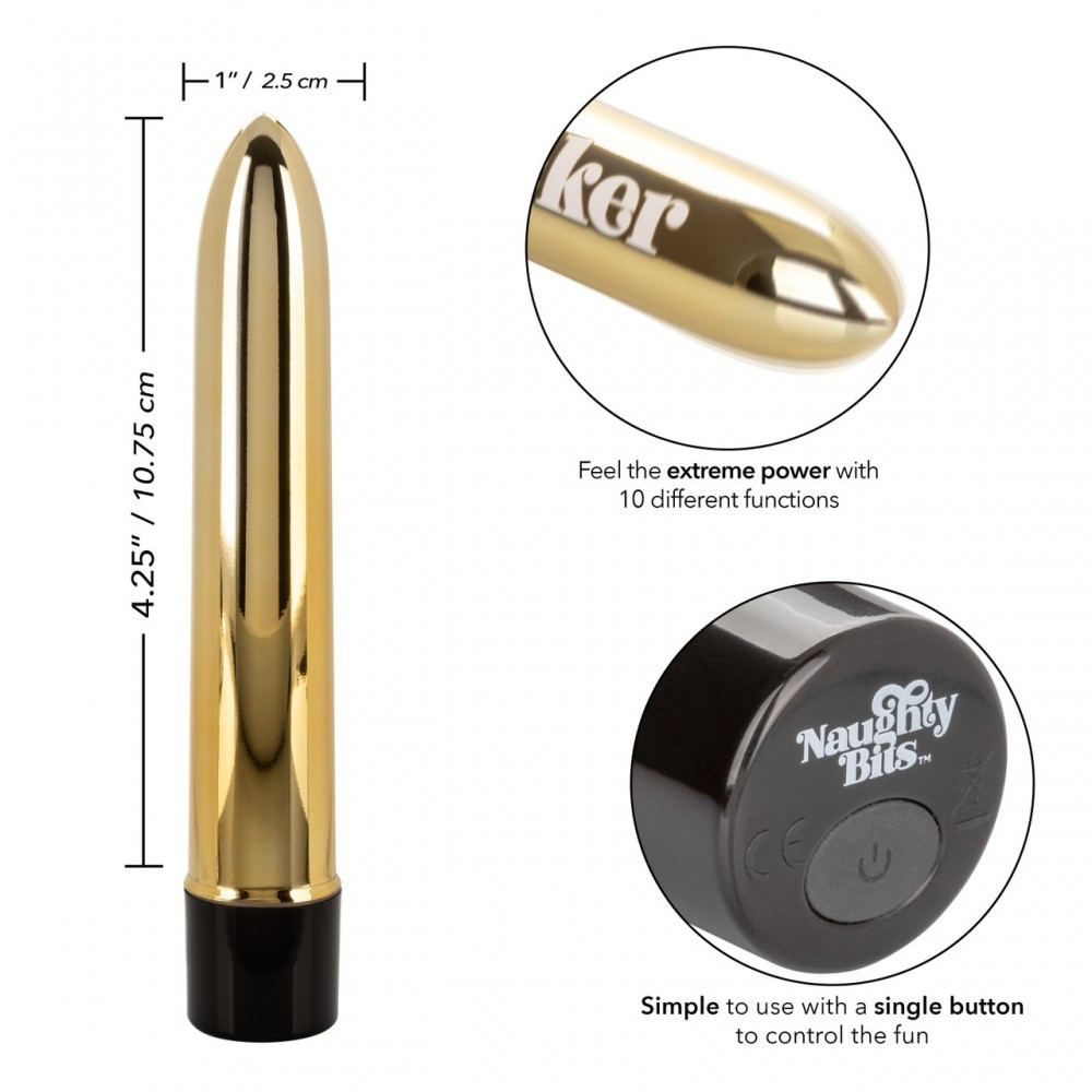 Вибратор Naughty Bits Gold Dicker Vibe Sex Aura Киев - изображение 4