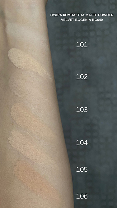 Пудра для обличчя Bogenia Velvet matte №101 porcelain порцеляна Запоріжжя - фото 2