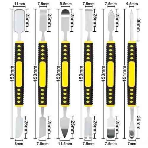 Набор 2х-сторонних лопаток 6шт для вскрытия корпусов разборки электроники, металл Винница