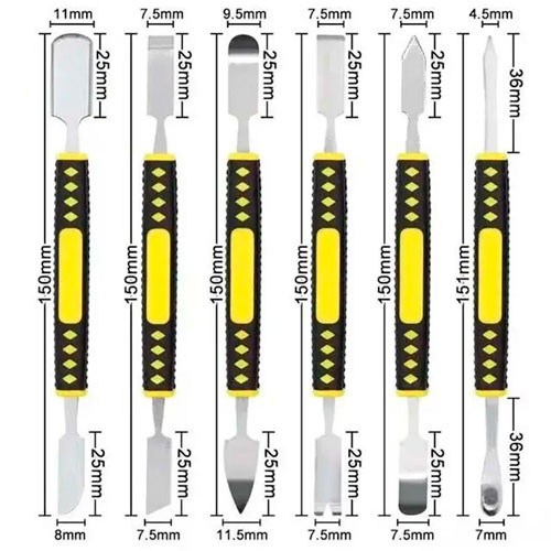 Набор 2х-сторонних лопаток 6шт для вскрытия корпусов разборки электроники, металл Винница - изображение 2