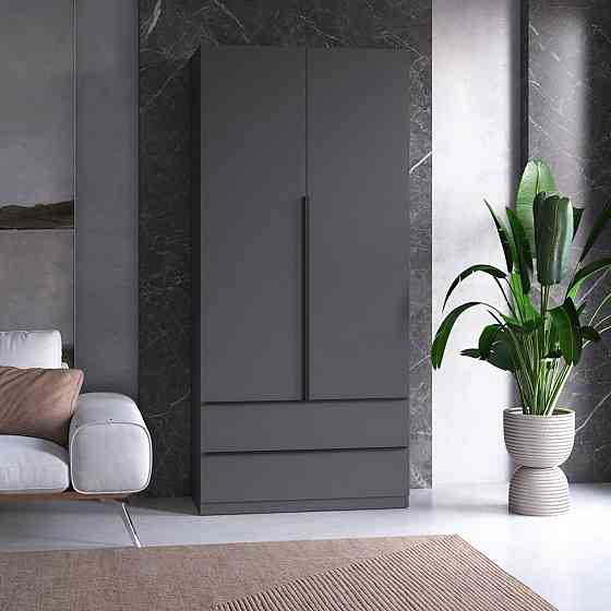 Шафа для одягу VAYS M-30, 2 шухляди, з штангою та полицями, ЛДСП, 100×50×220 см – для спальні, вітальні, передпокою Львів