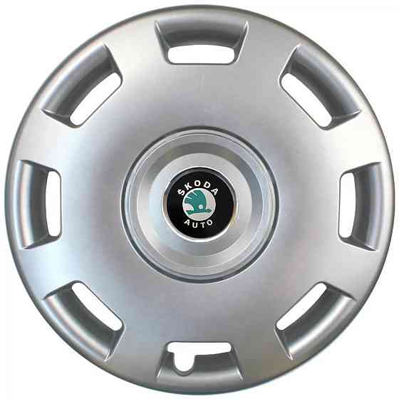 Автомобільні модельні ковпаки R15 Skoda (зелена) 302 4шт, SJS, сріблясті Київ