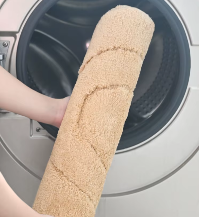 Килимок для ванної кімнати і душа килимок для ніг в душову, мікрофібра, атиковзкий овальний 50х80 см, бежевий Кам'янець-Подільський