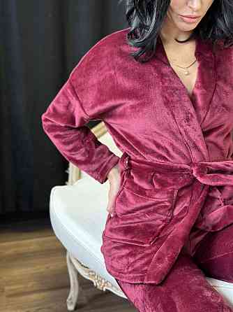 Домашний костюм с халатом Nelly 42-44, Бордовый Киев