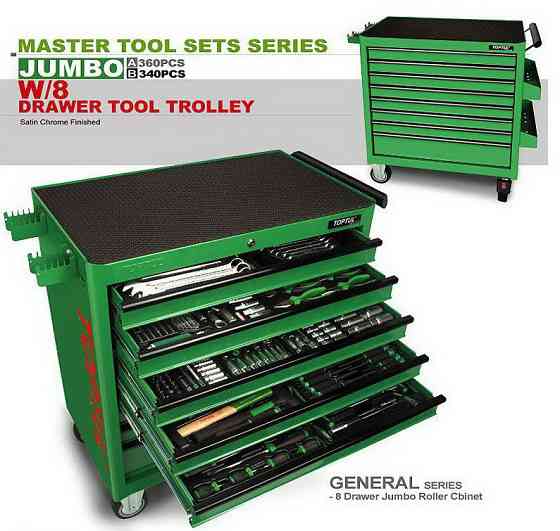 Набір інструментів у візку TOPTUL 8 секцій 360 од. JUMBO GT-36001 Одеса