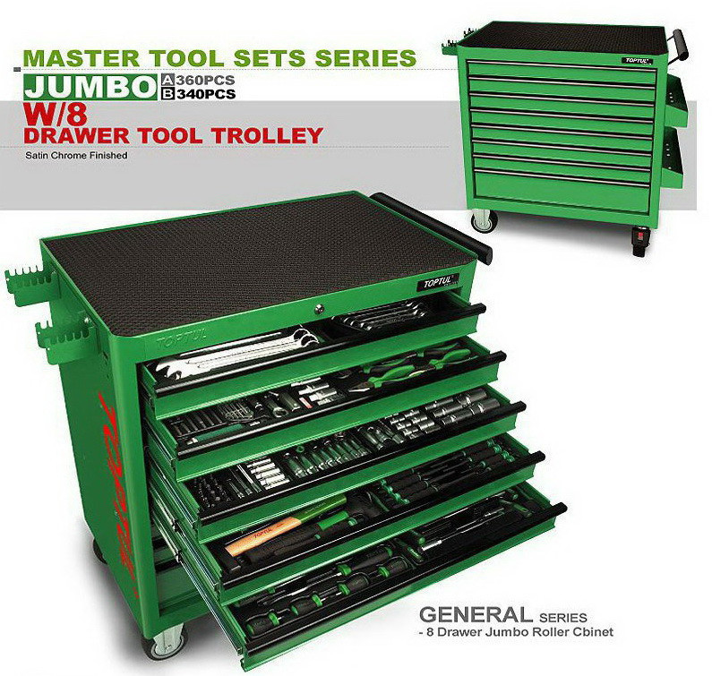 Набір інструментів у візку TOPTUL 8 секцій 360 од. JUMBO GT-36001 Одеса - фото 3