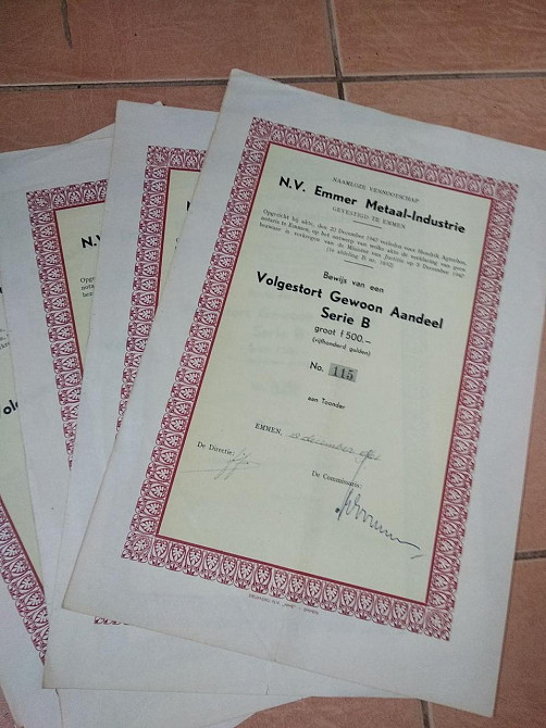 Акция. 1947 год. Emmer Metaal-Industrie (5 - 49) Полтава - изображение 1