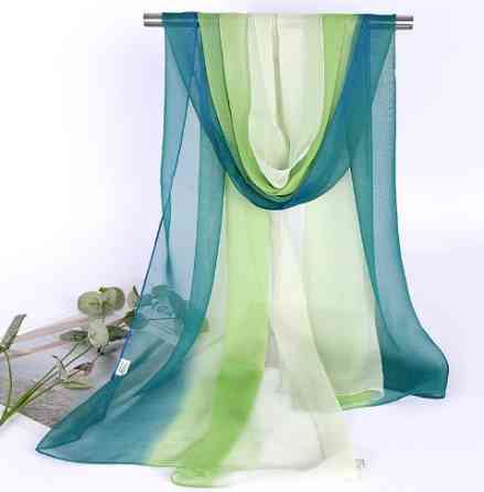 Жіночий шифоновий шарф 150 на 48 см зелено-салатовий Київ