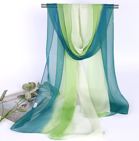 Жіночий шифоновий шарф 150 на 48 см зелено-салатовий Київ - фото 1