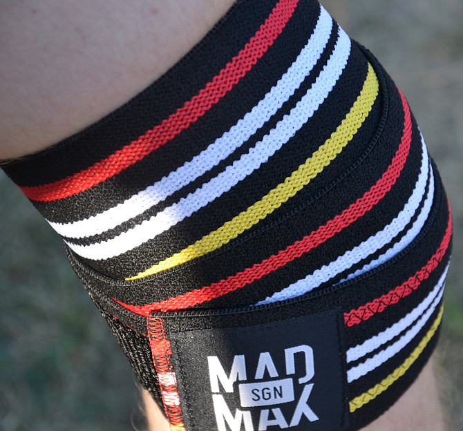 Бинти на коліна MadMax MFA-292 Knee Wraps Black Каменское - изображение 8