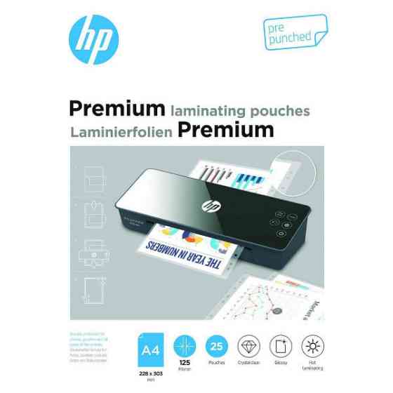 Плівка для ламінування HP Premium Pouches A4 pre-punched, 125 Mic, 228 x 303, 25 pcs (9122) Київ