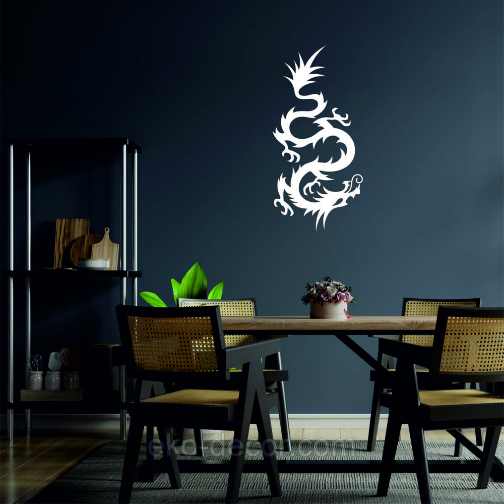 Декоративне настінне Панно  «Дракон» , Декор на стіну 70*33 см, Білий Київ - фото 4