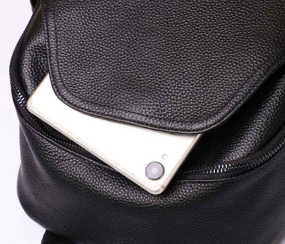 Черный кожаный рюкзак Женский кожаный рюкзак городской из натуральной телячьей кожи TidinBag Киев - изображение 8