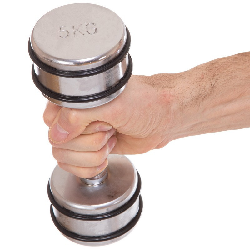 Гантель 5 кг хромированная Record-5204-5 Киев - изображение 1