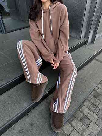 Женский теплый костюм двойка с лампасами из турецкого флиса Мокко, 46/48 Одесса