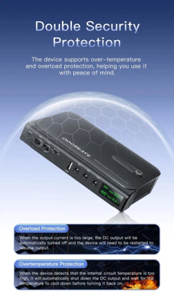 Повербанк для роутеров Doocreate DC1036L-36W (4x18650) 5V 9V 12V USB POE (15/24V) + LCD 12000мА Киев