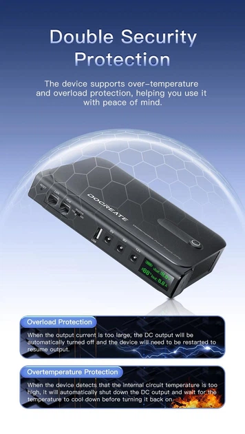Повербанк для роутеров Doocreate DC1036L-36W (4x18650) 5V 9V 12V USB POE (15/24V) + LCD 12000мА Киев - изображение 5