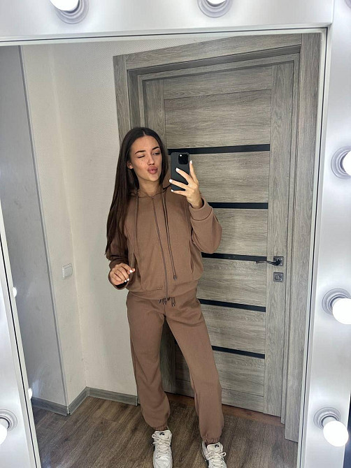 Жіночий костюм утеплений: кофта та штани тринитка на флісі + хутро Моко, 54/56 Одеса - фото 3