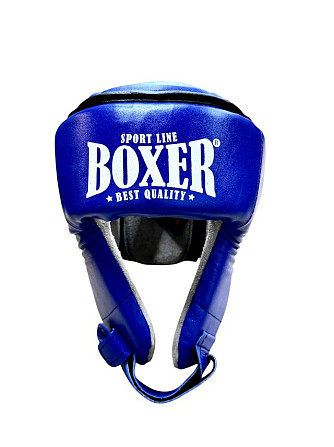 Шолом боксерський відкритий з посиленим захистом верхівки шкіра BOXER 2032 М-XL Вишневе - фото 3