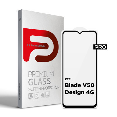 Скло захисне Armorstandart Pro ZTE Blade V50 Design 4G Black (ARM70680) Вінниця - фото 1
