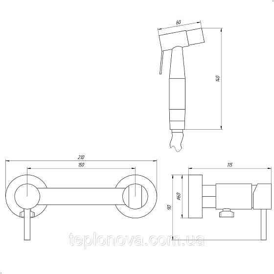 Змішувач гігієнічний Globus Lux ALPEN SBT-6SS-106MIX Чернівці