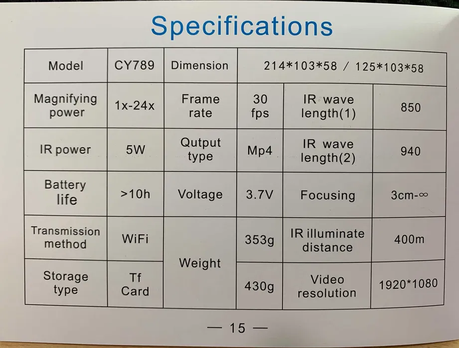 Монокуляр нічного бачення Henbaker CY789 до 400 м + Wi-Fi Вінниця - фото 10