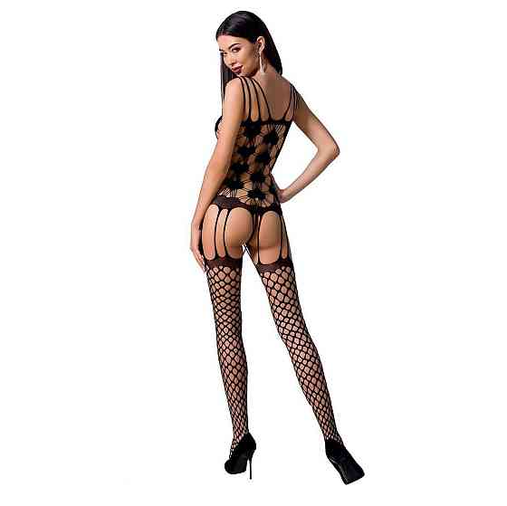 Бодістокінг Passion BS067 black, комбінезон, імітація панчох і топа на бретелях Sex Aura Київ