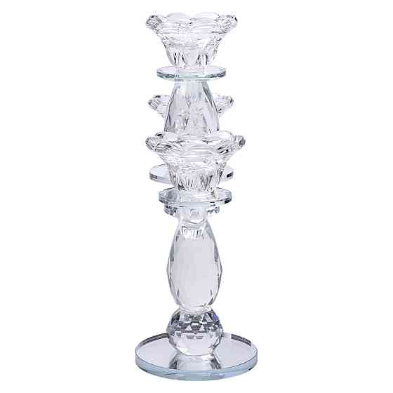 Yiwu Канделябр на 3 свічки 24×9×25 см свічник настільний декоративний на ніжці прозорий HP-4-65 Киев