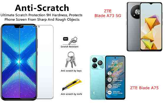 Захисне скло NeoGlass для ZTE Blade A73 5G, Blade A75 – надпрозоре та стійке Київ