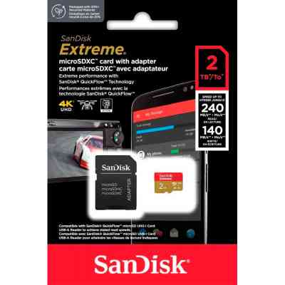 Карта памяти SanDisk 2TB microSDXC class 10 UHS-I U3 V30 A2 Extreme (SDSQXAV-2T00-GN6MA) Винница